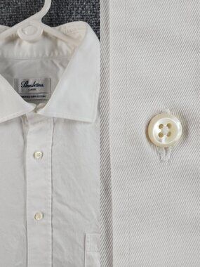 Stenstroms 45 Classic Twofold Super Cotton White Long Sleeve Mens Button Up